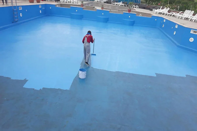 hồ cảnh quan, hồ bơi, bồn hoa     